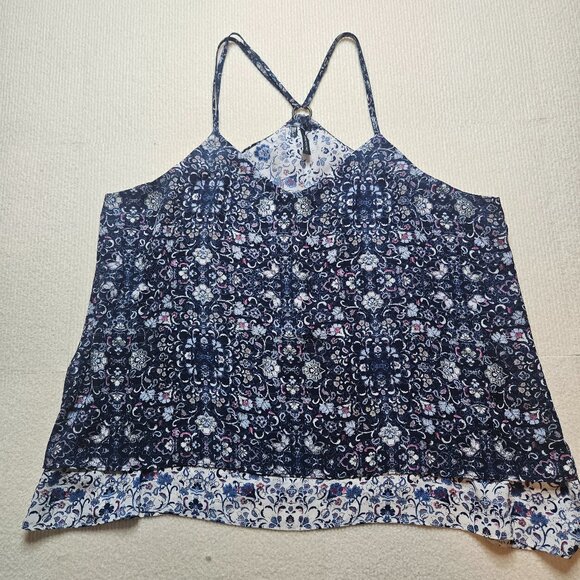 Maurices Tops - Maurices blue floral halter top - size Large